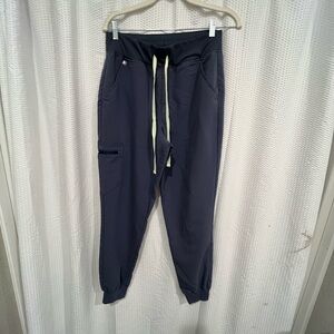 Women’s Figs Moonstone Scrub Jogger Pants with green drawstring